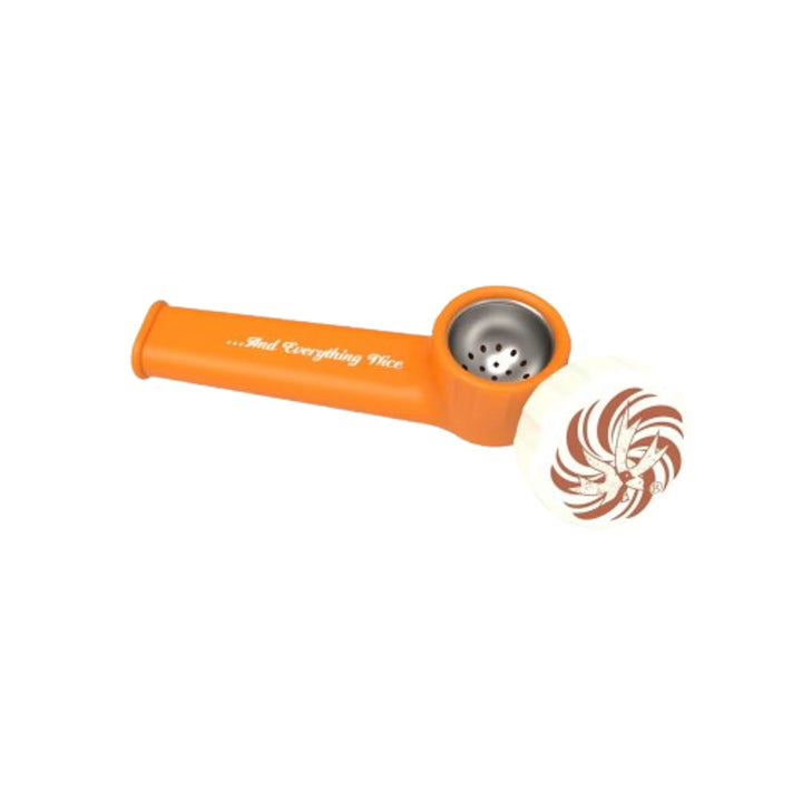 A piecemaker silicone pipe with a matching lid on a white background