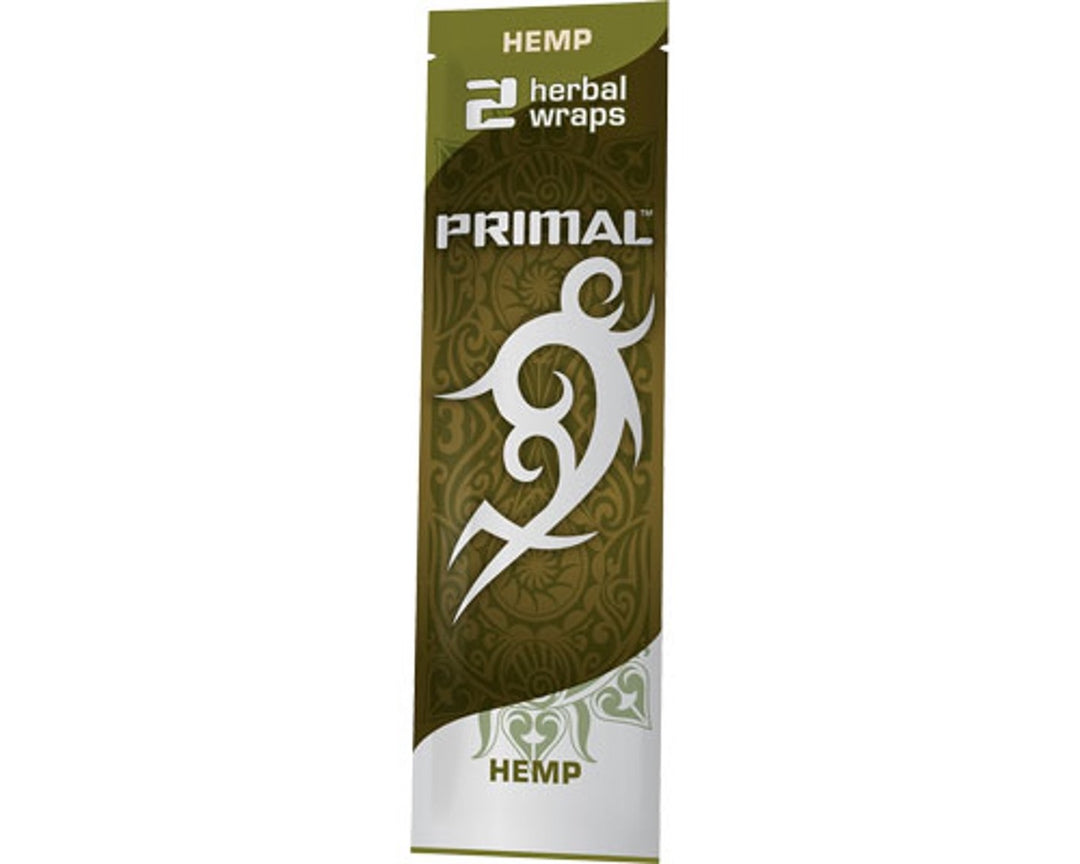 Primal Hemp herbal wraps packaging on a white background