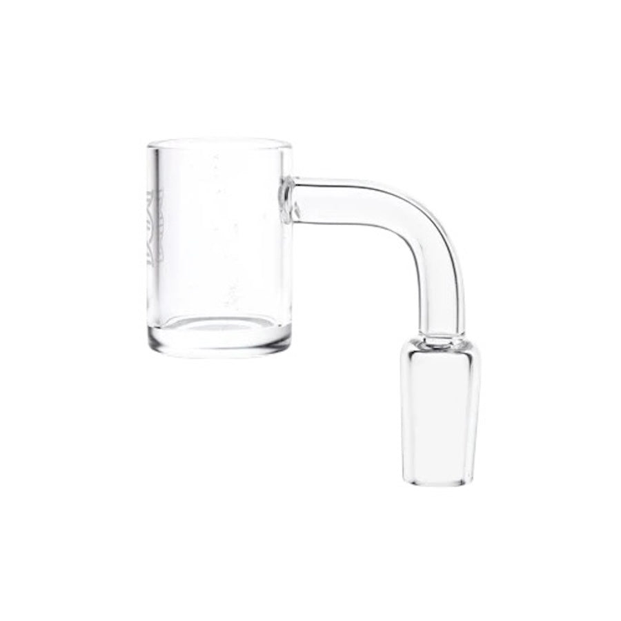 Clear glass smoking accessory on a white background