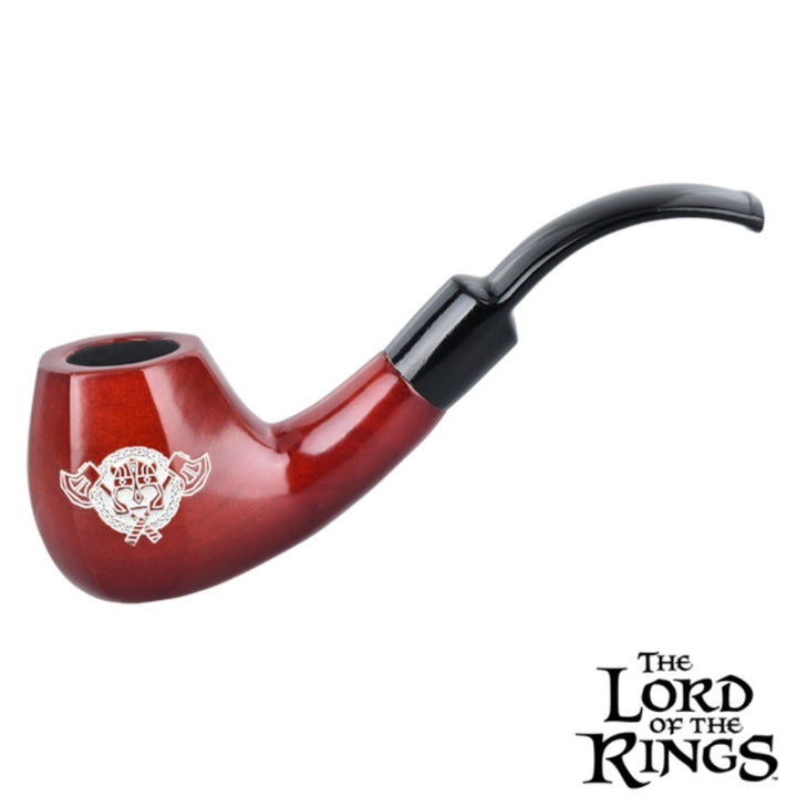 Red smoking pipe with black accent on a white background, featuring 'The Lord of the Rings' logo.