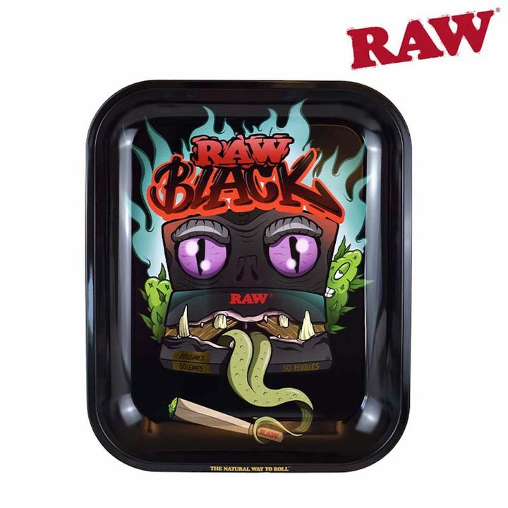 Raw Black Monster Large Rolling Tray - Shell Shock