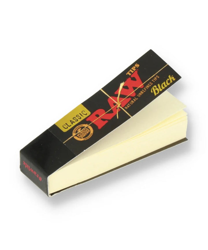 Box of Raw Classic Black filter paper on a white background