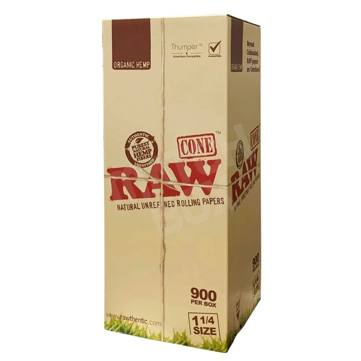 900 Box of Raw natural unrefined rolling papers on a white background