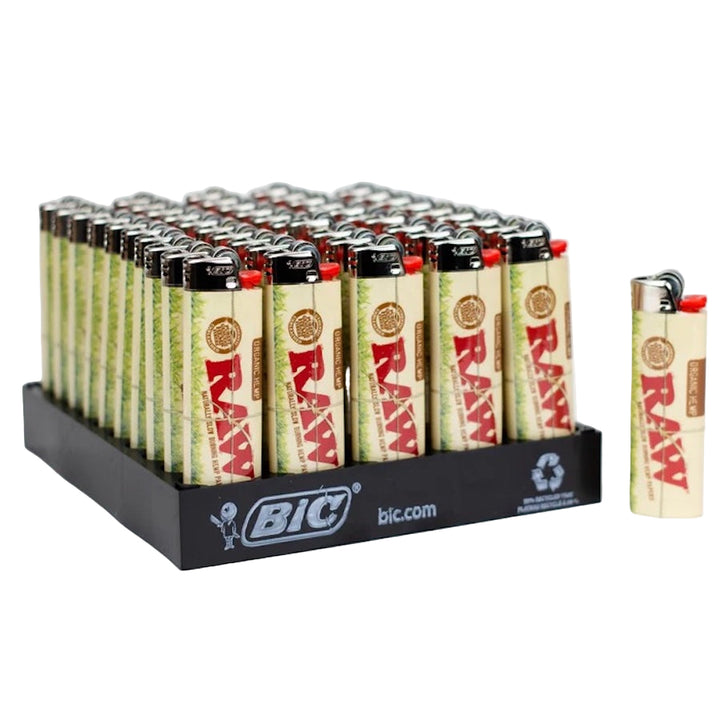 raw bic lighter in holder on white backround