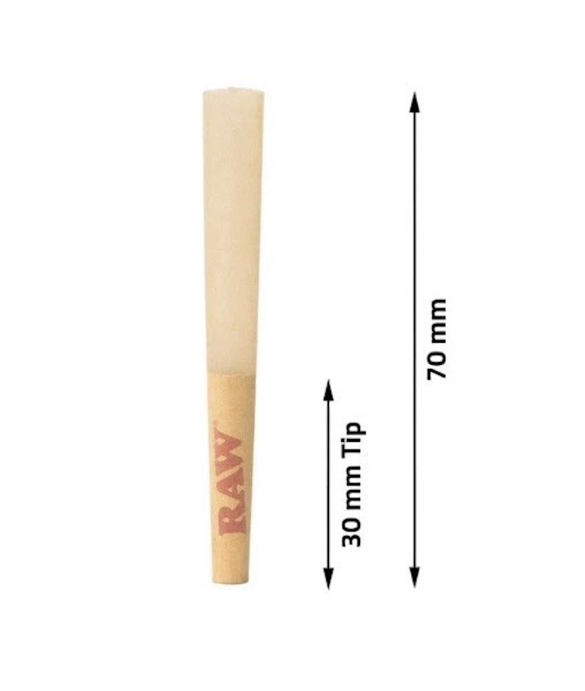 Raw rolling paper with dimensions on a white background