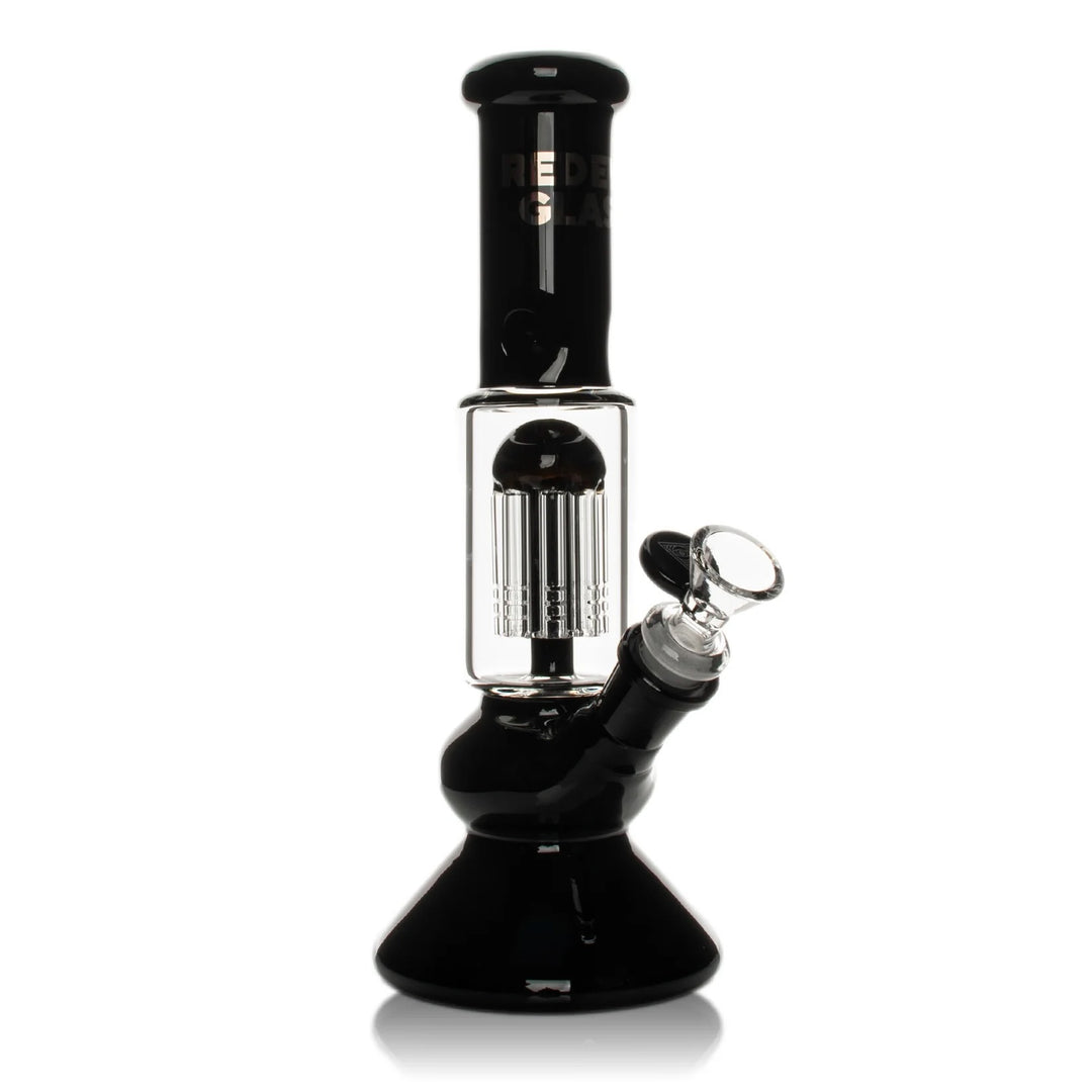 Black glass water pipe on a white background