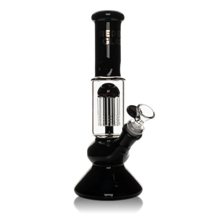 Black glass water pipe on a white background