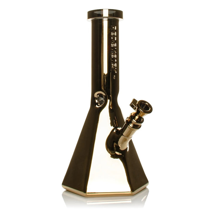 Gold water pipe on a white background