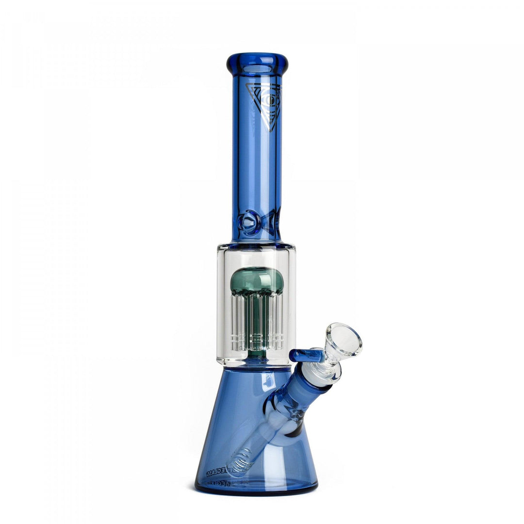 red eye dual chamber glass bong - shell shock 