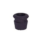 Black rubber grommet on a white background