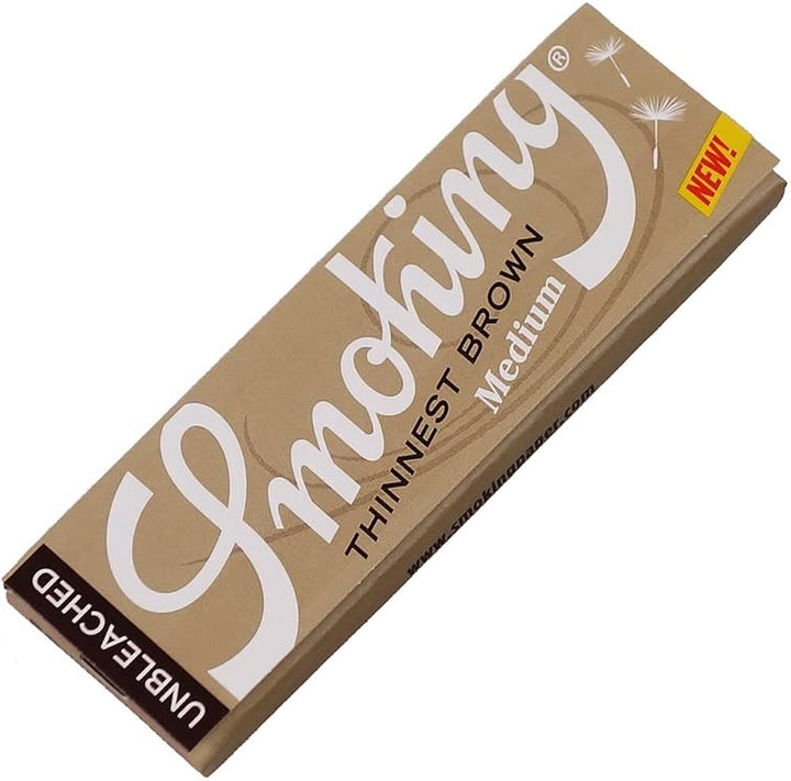 smoking thinnest brown 125 rolling papers - shell shock