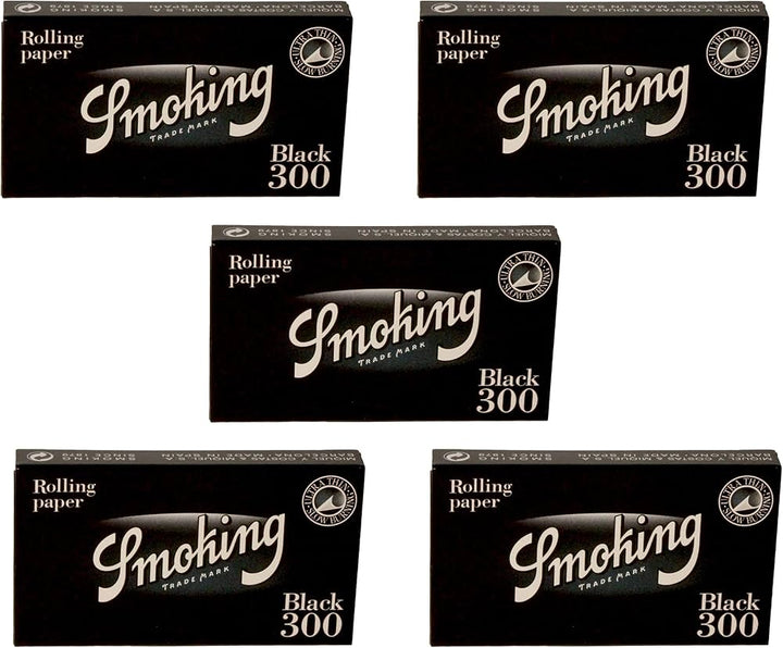 smoking black 125 300pk rolling papers - shell shock