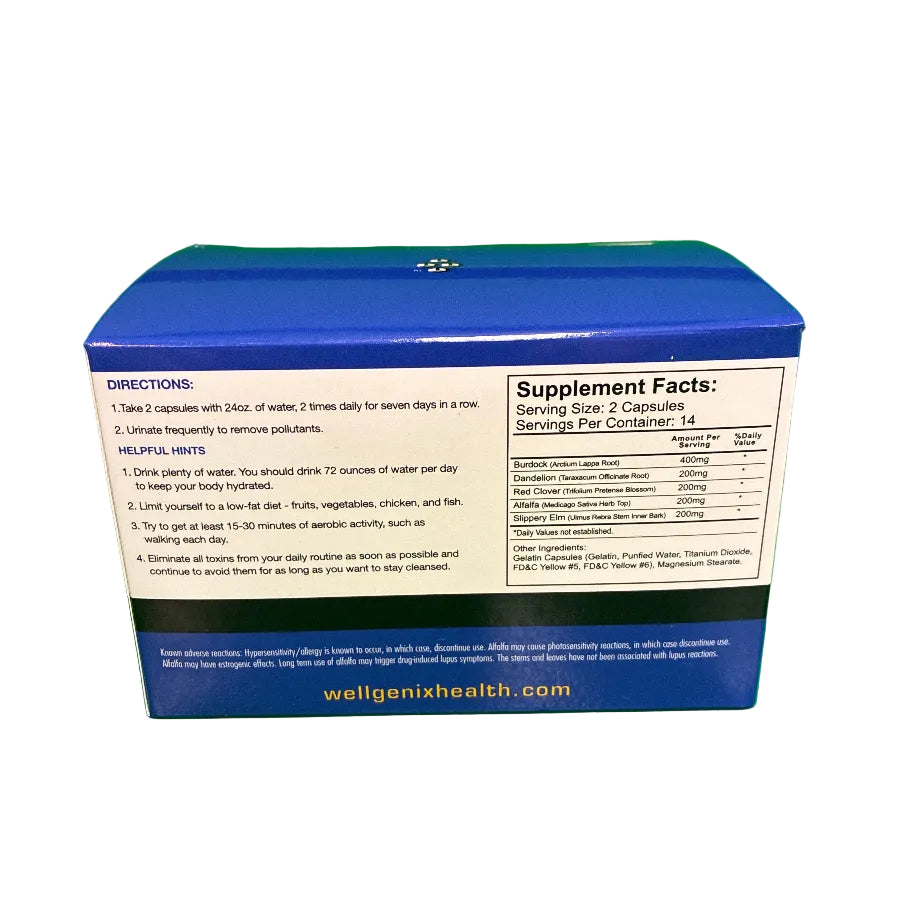 box of strip 7 day detox instructions on a white background