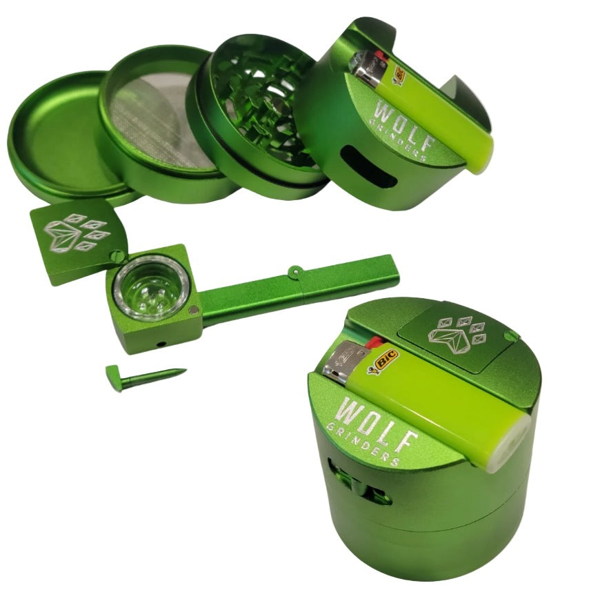 wolf grinders combo crusher green - shell shock