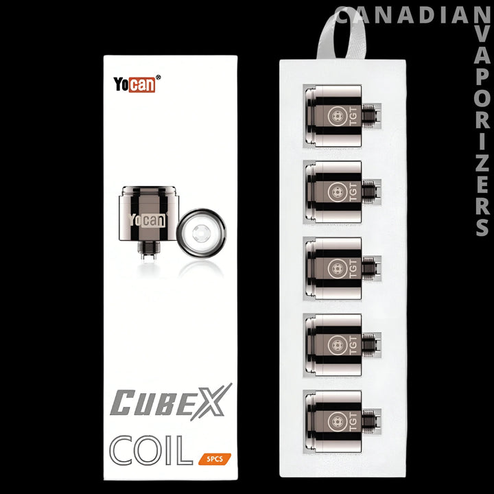 Yocan Cube X coil packaging with coils on a white background
