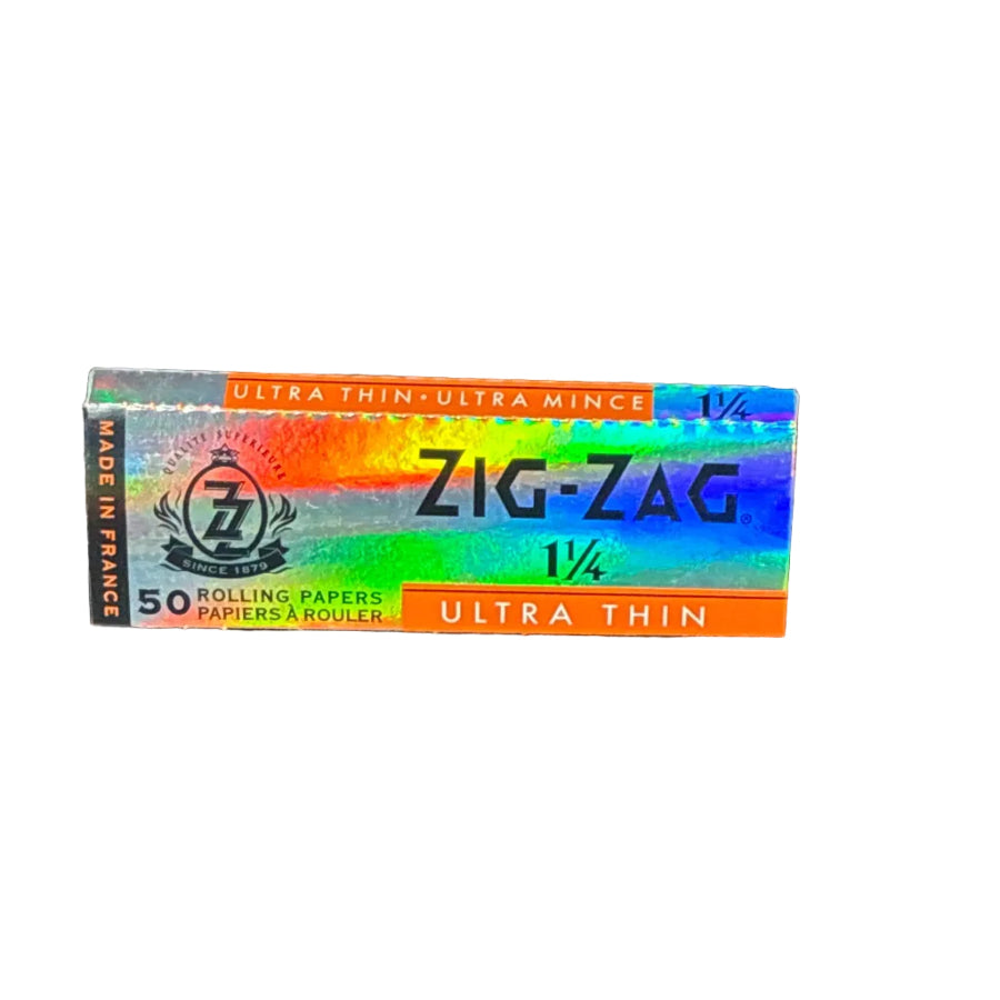 Zig-Zag ultra-thin 1.25 rolling paper pack on a white background