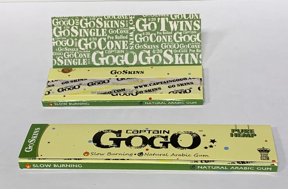 captain gogo pure hemp rolling papers - shell shock