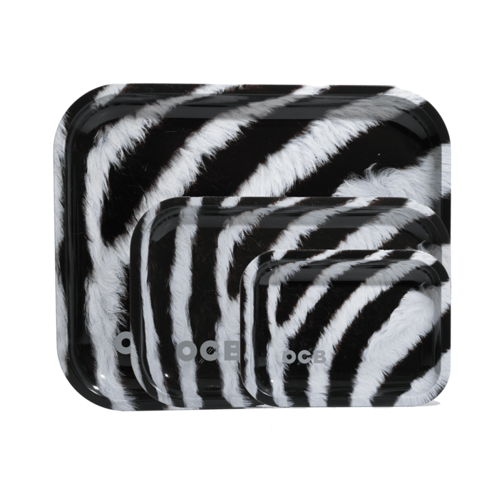 ocb rolling tray zebra - shell shock