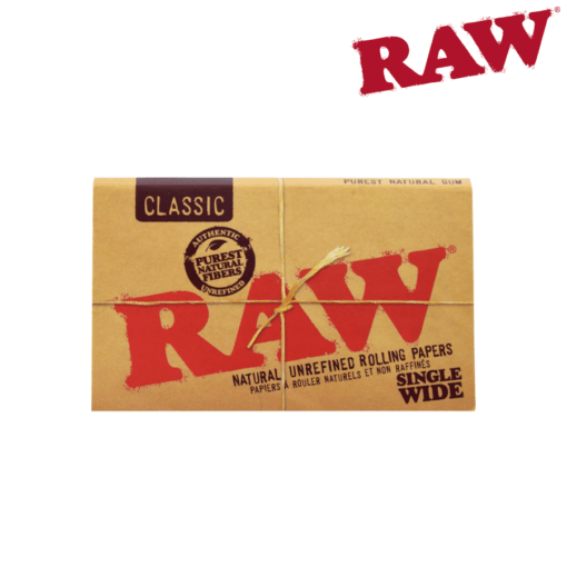 raw classic single wide double feed rolling papers - shell shock