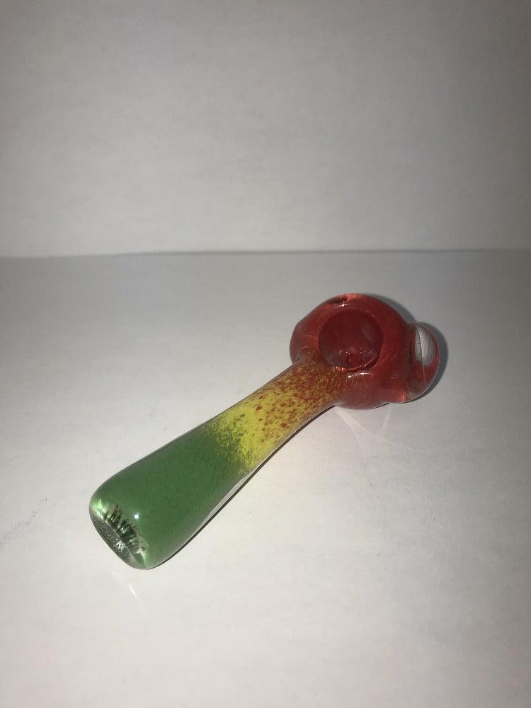 Ed Wolfe Rasta Frit Spoon Glass Pipe - Shell Shock