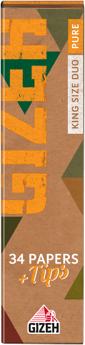gizeh kingsize pure rolling papers with tips - shell shock