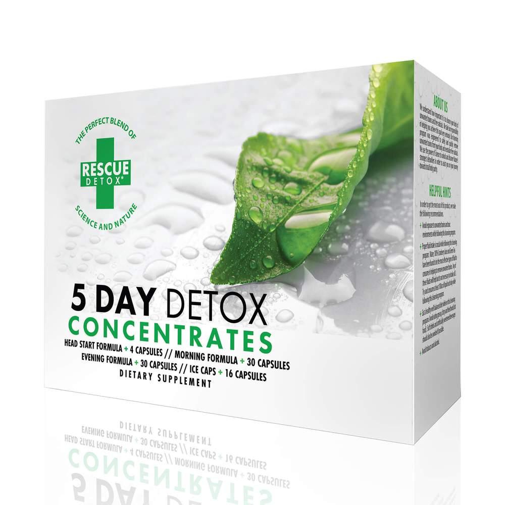 Rescue Detox 5 Day Permanent Detox Kit - 72ct Capsules | Comprehensive Full  Body Cleanse with Bonus Instant ICE Caps